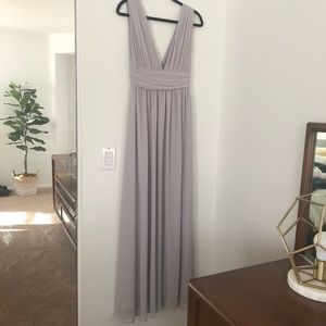 Gray Bridesmaid Floor Length Dress
